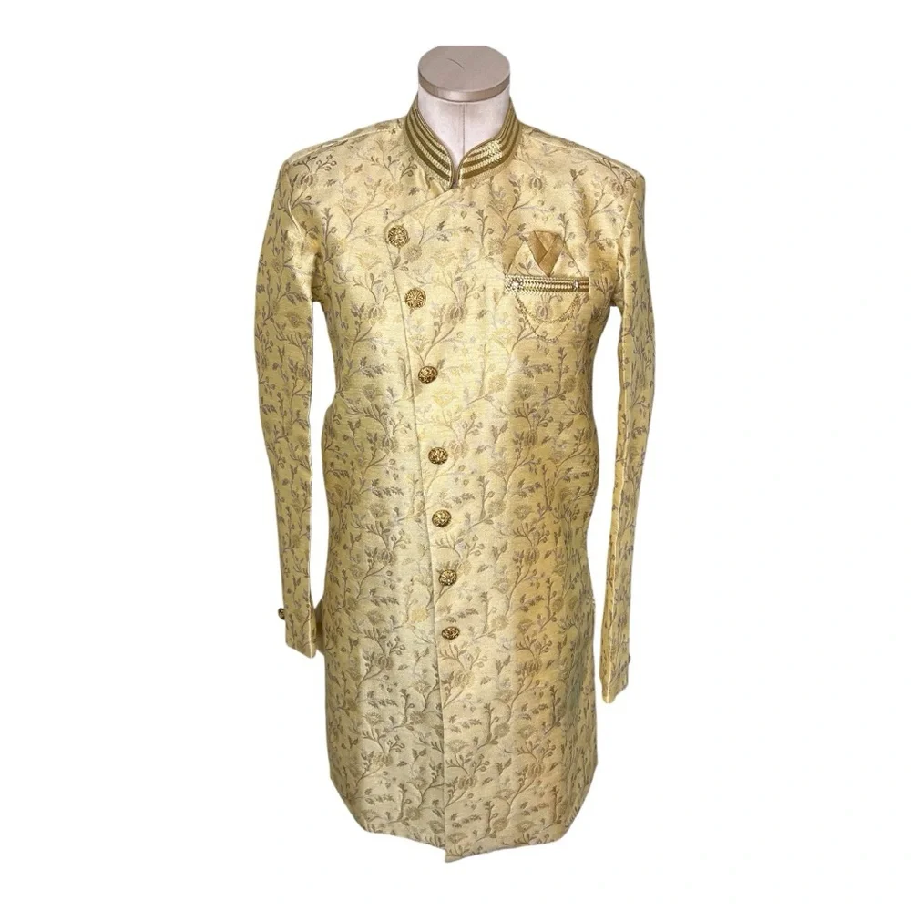 Indian Mens Wedding Bollywood Party Designer Traditional Indo Western, S… - Picture 10 of 12